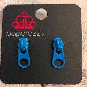❤️ Blue Zipper Pierced Earrings